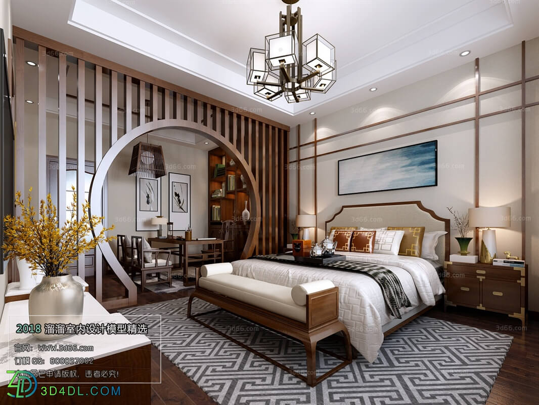 3D66 2018 bedroom Chinese style C014