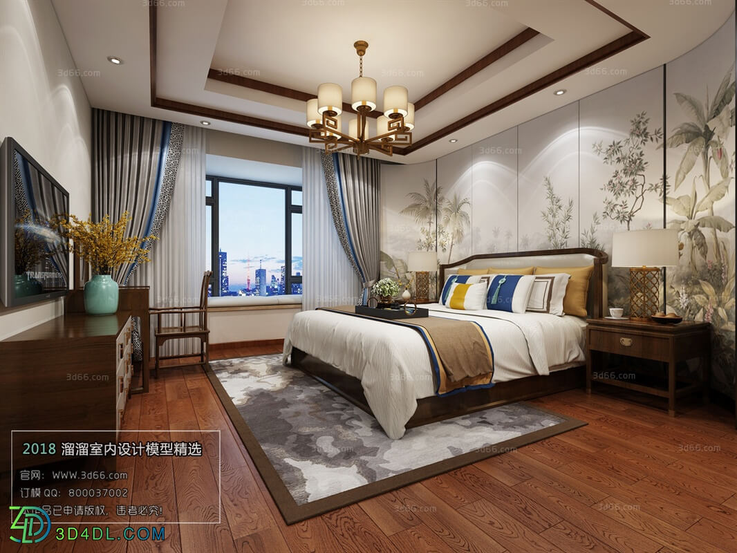 3D66 2018 bedroom Chinese style C015