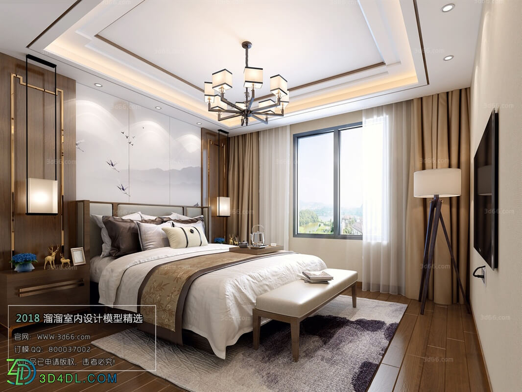 3D66 2018 bedroom Chinese style C017