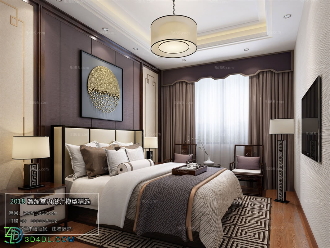 3D66 2018 bedroom Chinese style C018