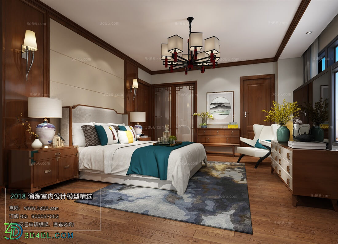 3D66 2018 bedroom Chinese style C020