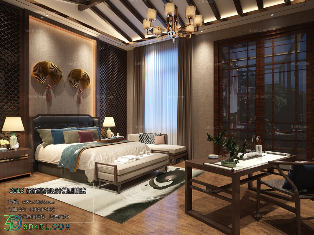 3D66 2018 bedroom Chinese style C021