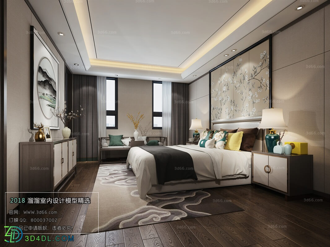 3D66 2018 bedroom Chinese style C025