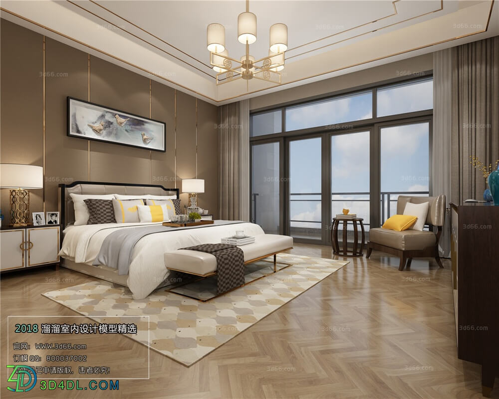 3D66 2018 bedroom Chinese style C026