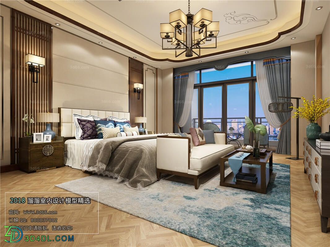 3D66 2018 bedroom Chinese style C027