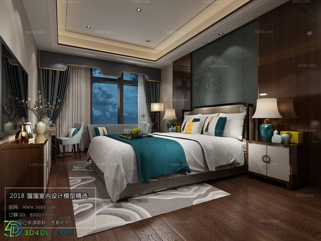 3D66 2018 bedroom Chinese style C029
