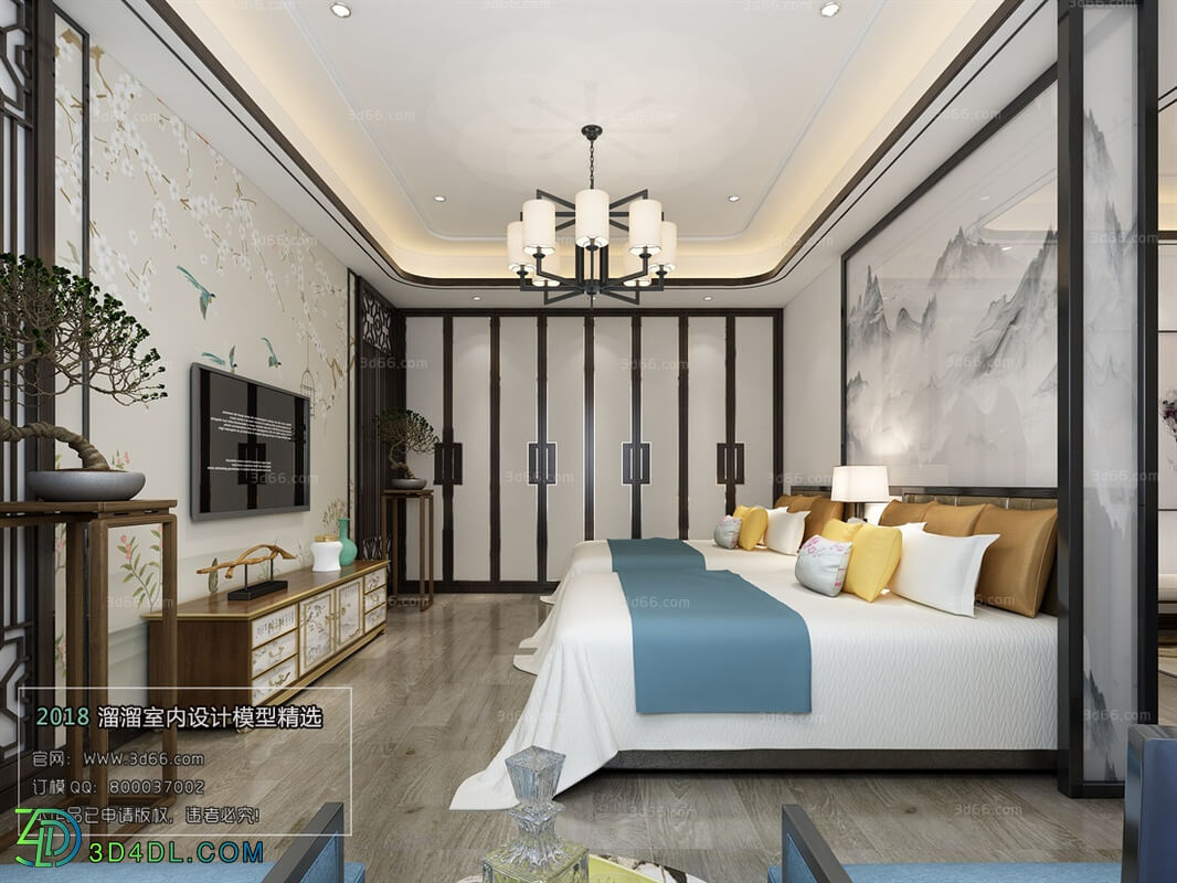 3D66 2018 bedroom Chinese style C030