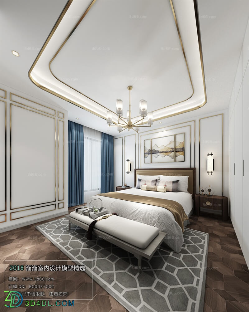 3D66 2018 bedroom Chinese style C032