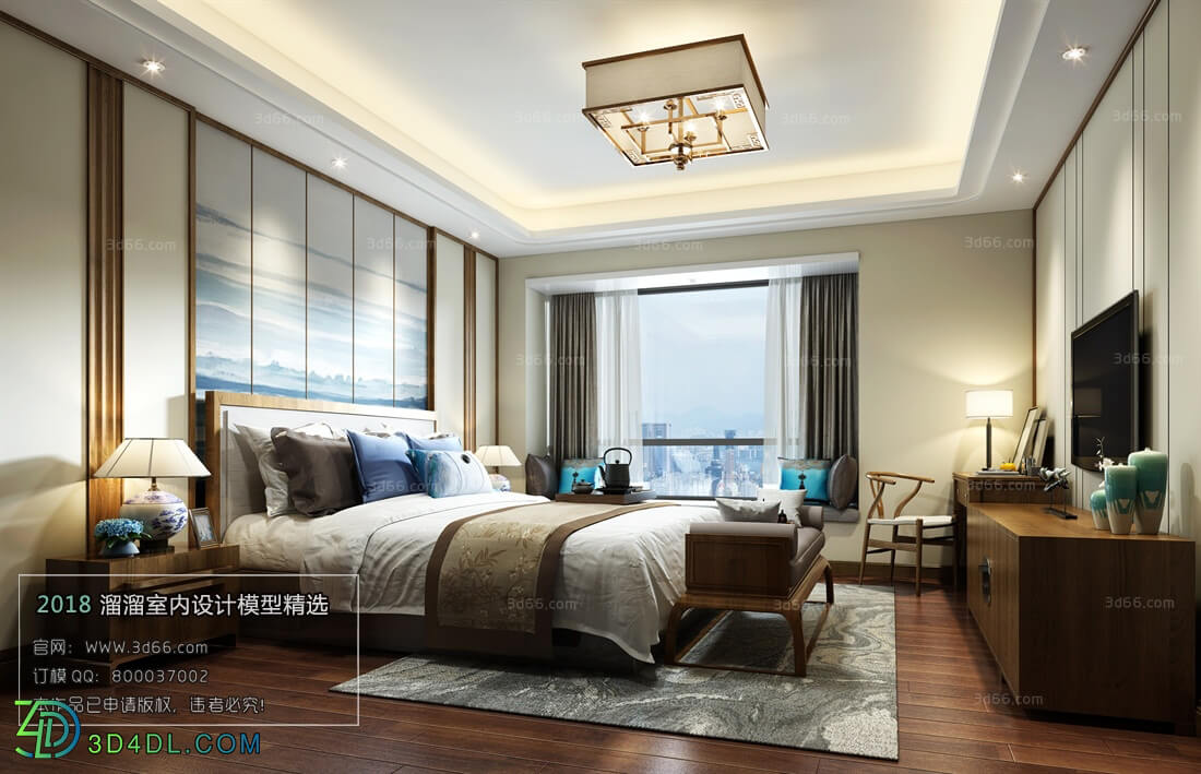 3D66 2018 bedroom Chinese style C033