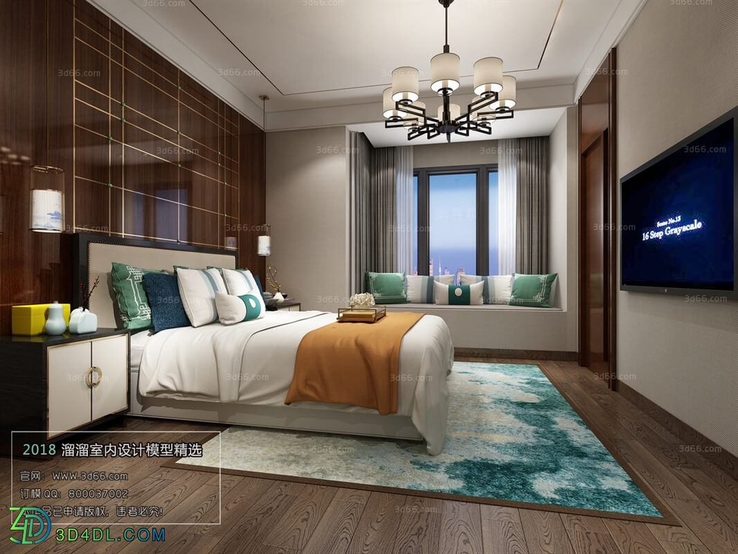 3D66 2018 bedroom Chinese style C034