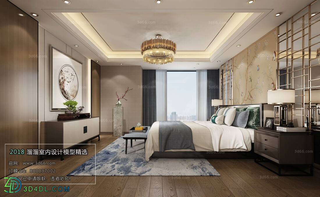 3D66 2018 bedroom Chinese style C035
