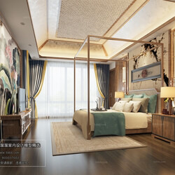 3D66 2018 bedroom Chinese style C036 
