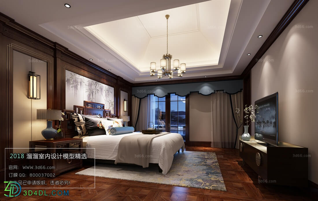 3D66 2018 bedroom Chinese style C038