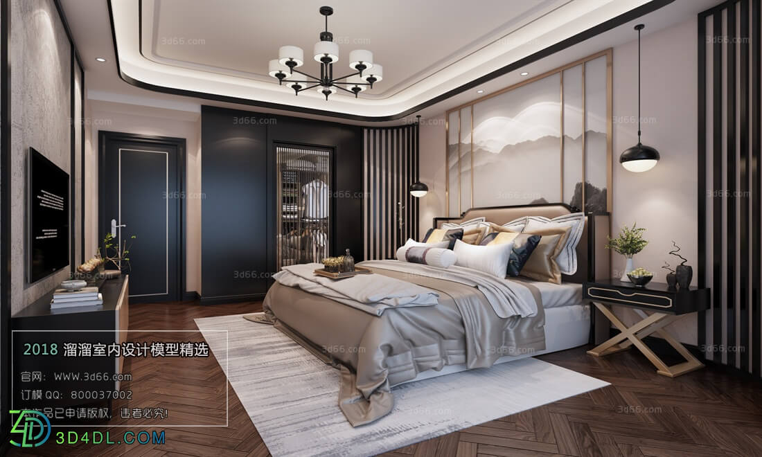 3D66 2018 bedroom Chinese style C039