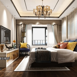 3D66 2018 bedroom Chinese style C040 