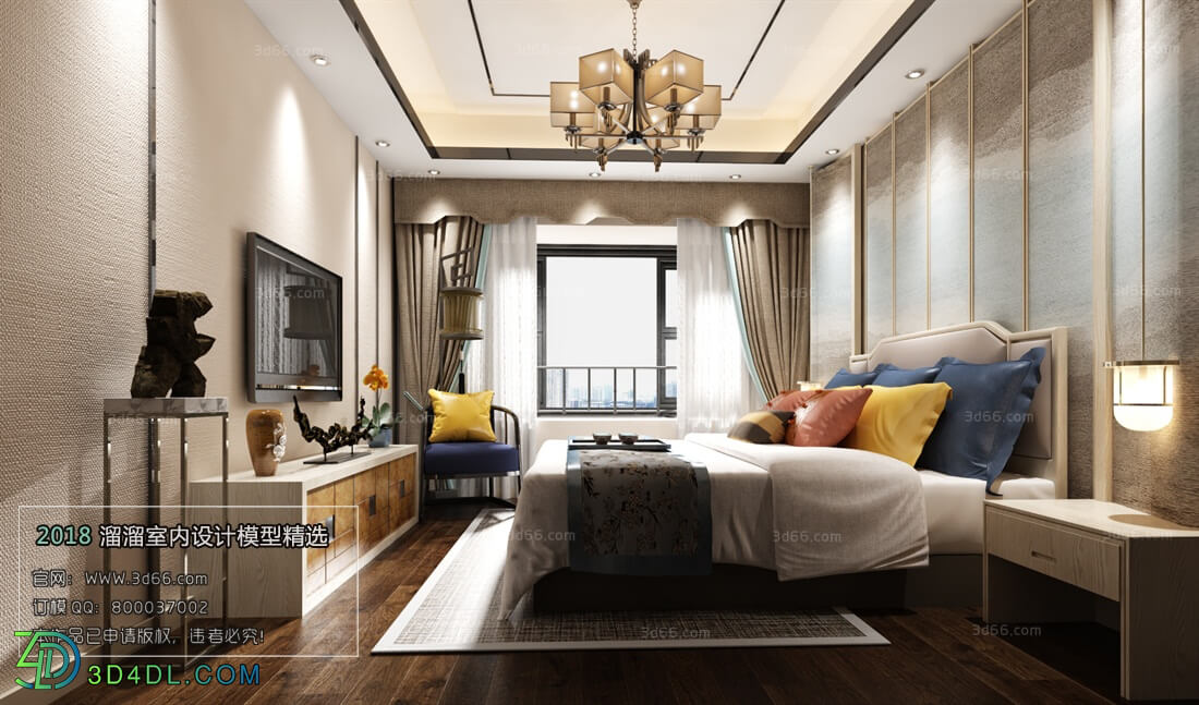 3D66 2018 bedroom Chinese style C040