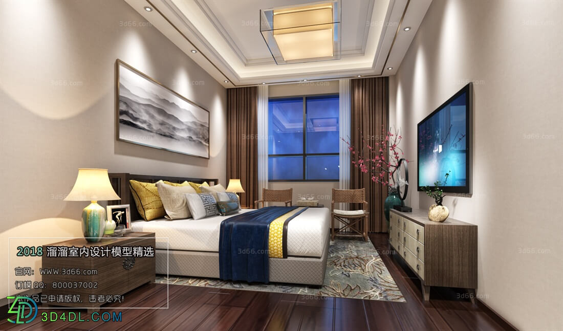 3D66 2018 bedroom Chinese style C041