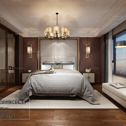 3D66 2018 bedroom Chinese style C042 