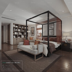 3D66 2018 bedroom Chinese style C044 