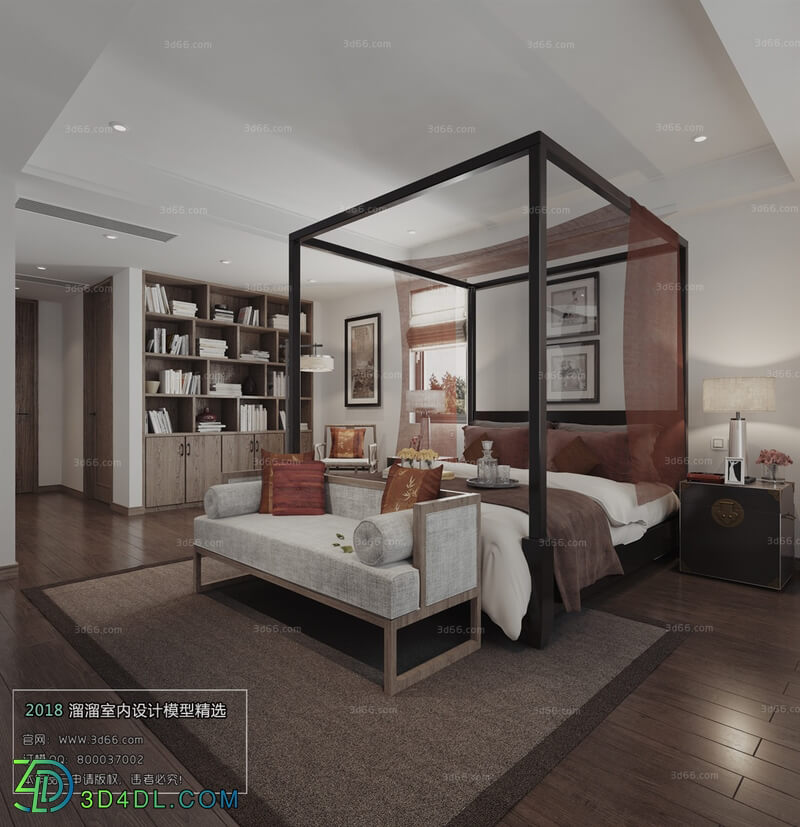 3D66 2018 bedroom Chinese style C044
