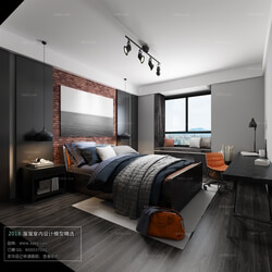 3D66 2018 bedroom Industrial style H001 