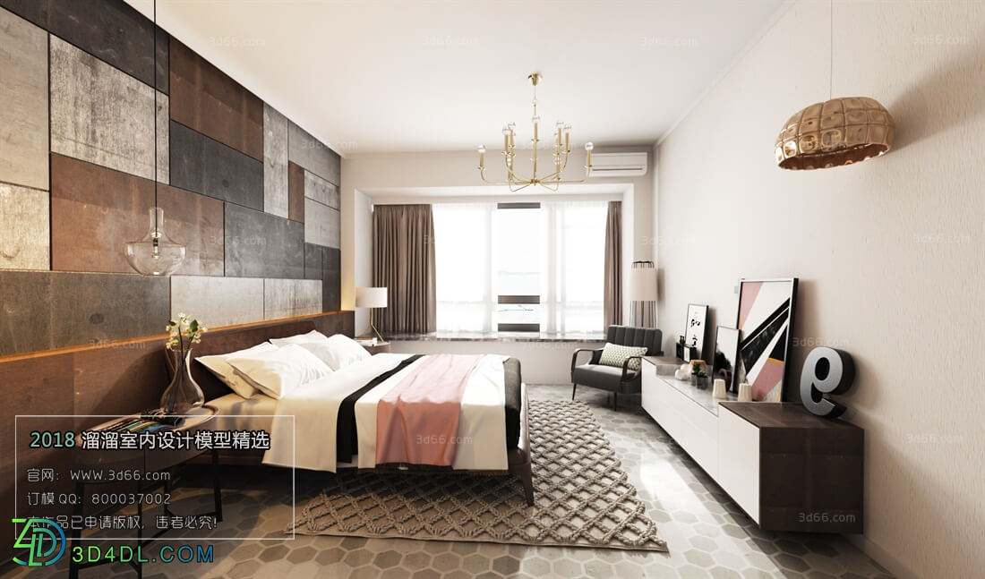 3D66 2018 bedroom Industrial style H002