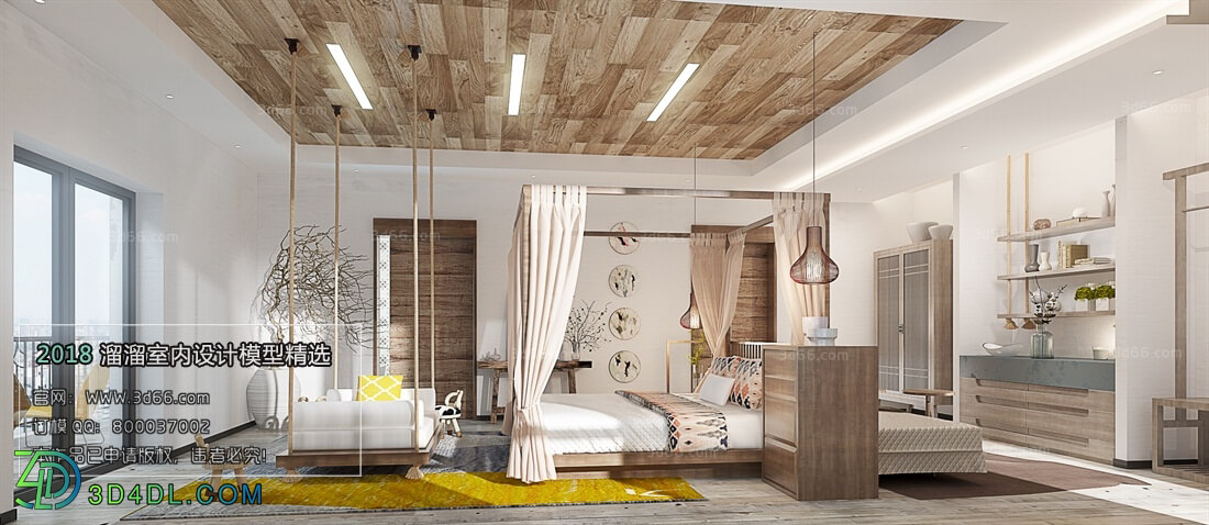 3D66 2018 bedroom Nordic style M001