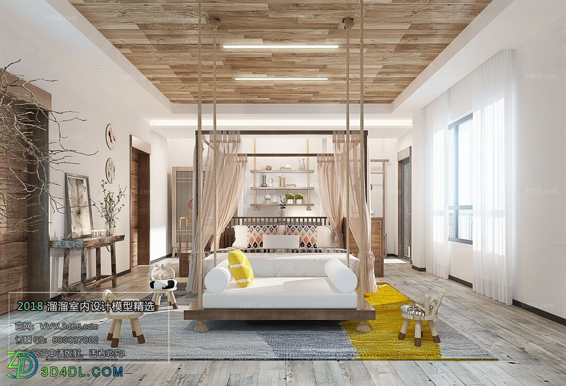 3D66 2018 bedroom Nordic style M001