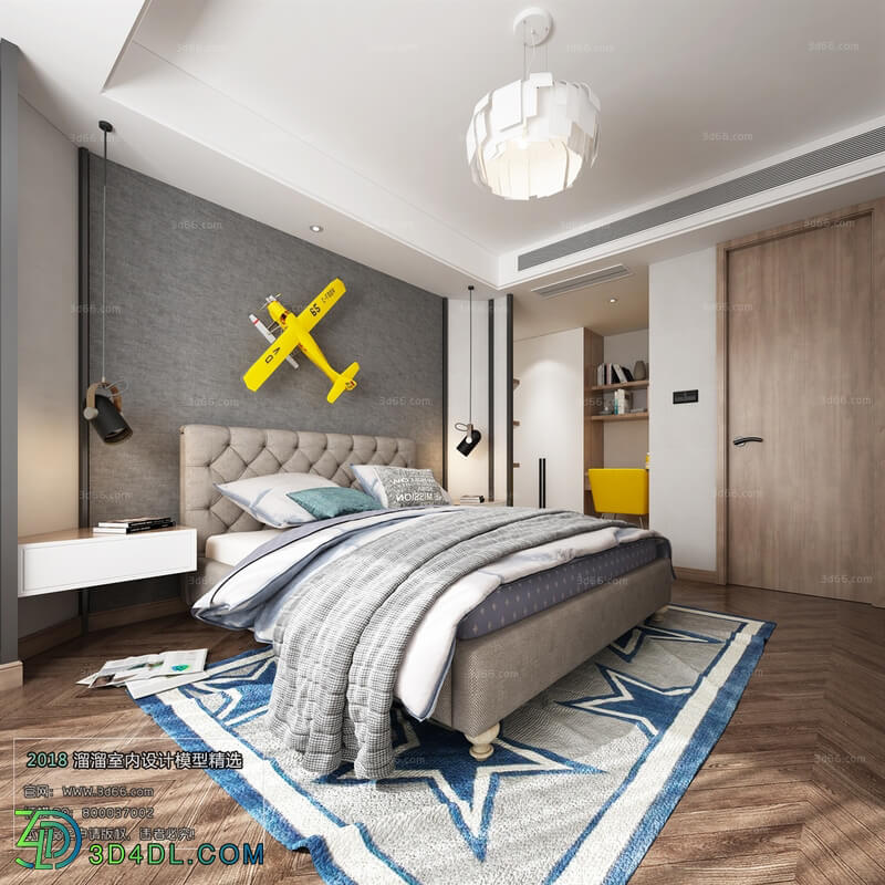 3D66 2018 bedroom Nordic style M002