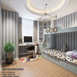 3D66 2018 bedroom Nordic style M004 