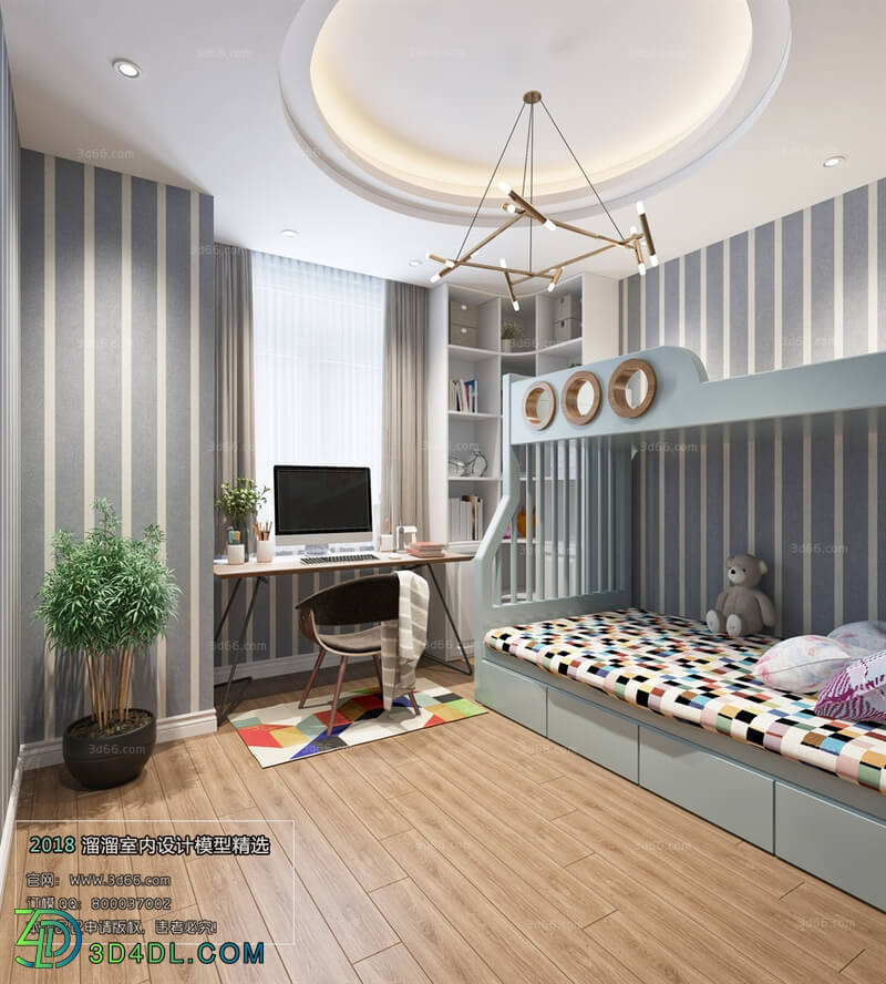 3D66 2018 bedroom Nordic style M004