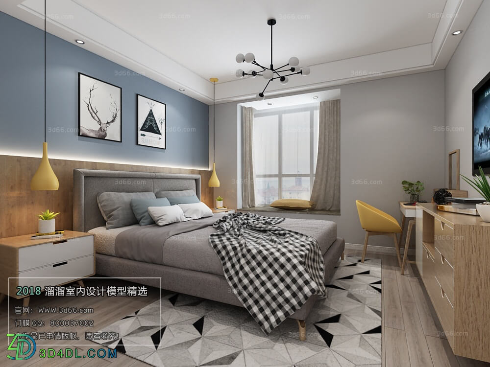 3D66 2018 bedroom Nordic style M006