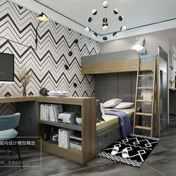 3D66 2018 bedroom Nordic style M008 
