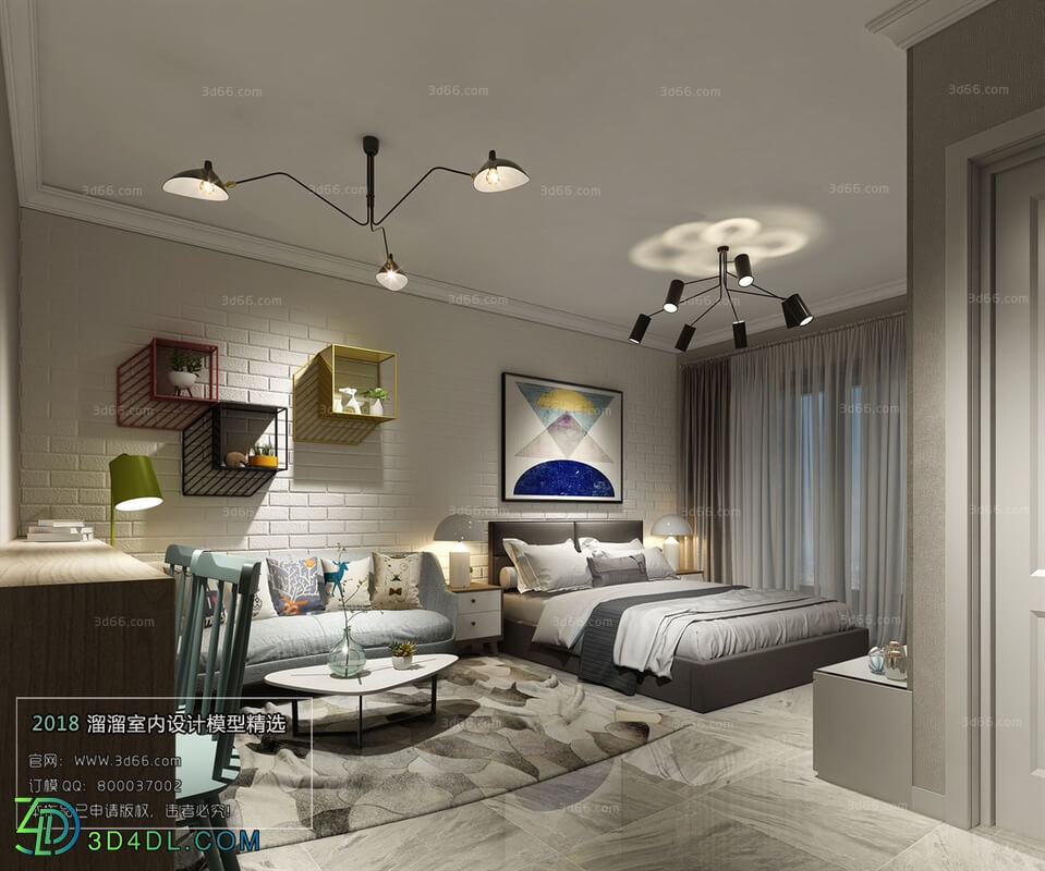 3D66 2018 bedroom Nordic style M010