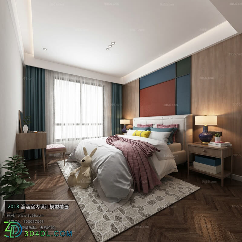 3D66 2018 bedroom Nordic style M011