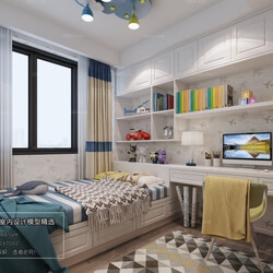3D66 2018 bedroom Nordic style M012 