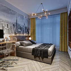 3D66 2018 bedroom Nordic style M014 