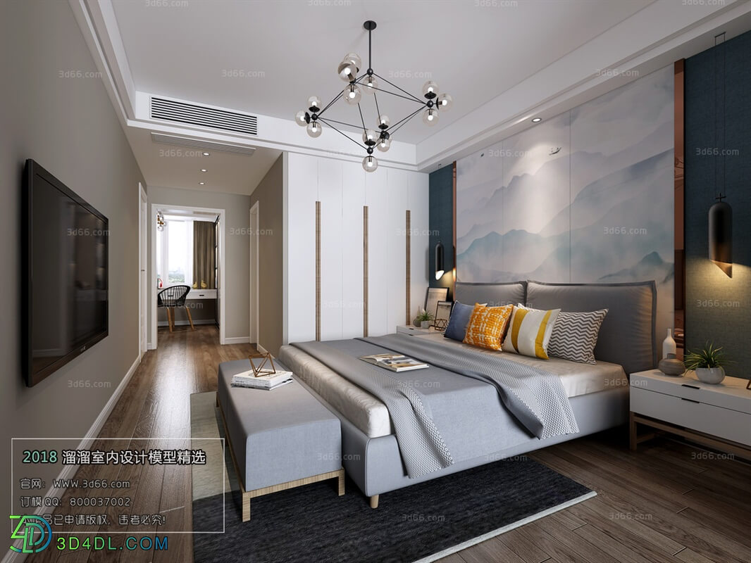 3D66 2018 bedroom Nordic style M016