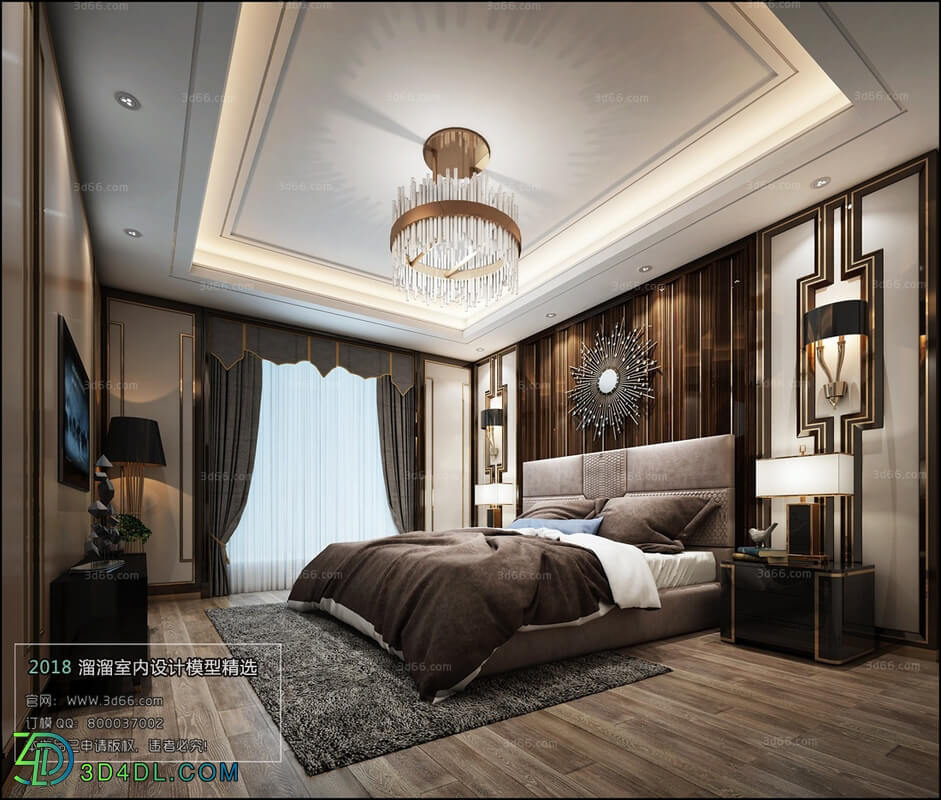 3D66 2018 bedroom Postmodern style B001