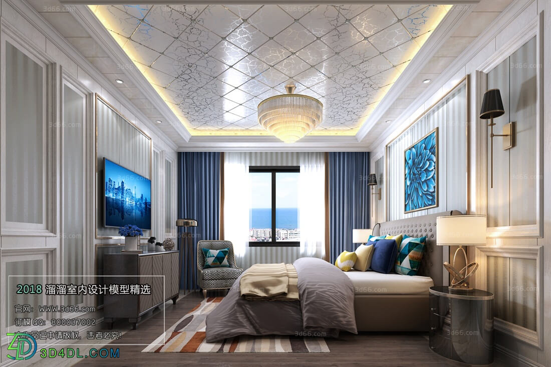 3D66 2018 bedroom Postmodern style B007