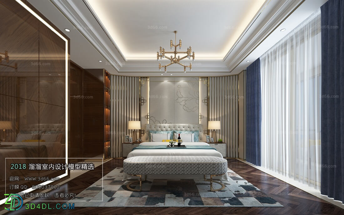 3D66 2018 bedroom Postmodern style B009