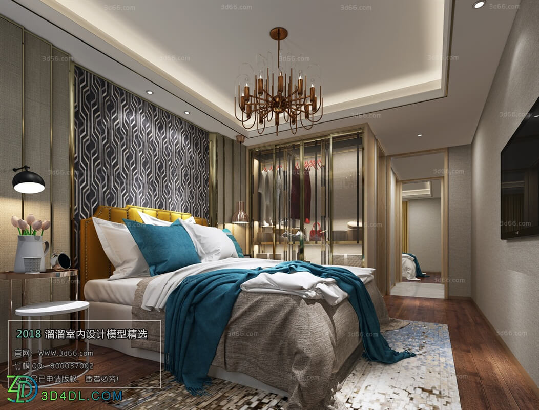 3D66 2018 bedroom Postmodern style B011