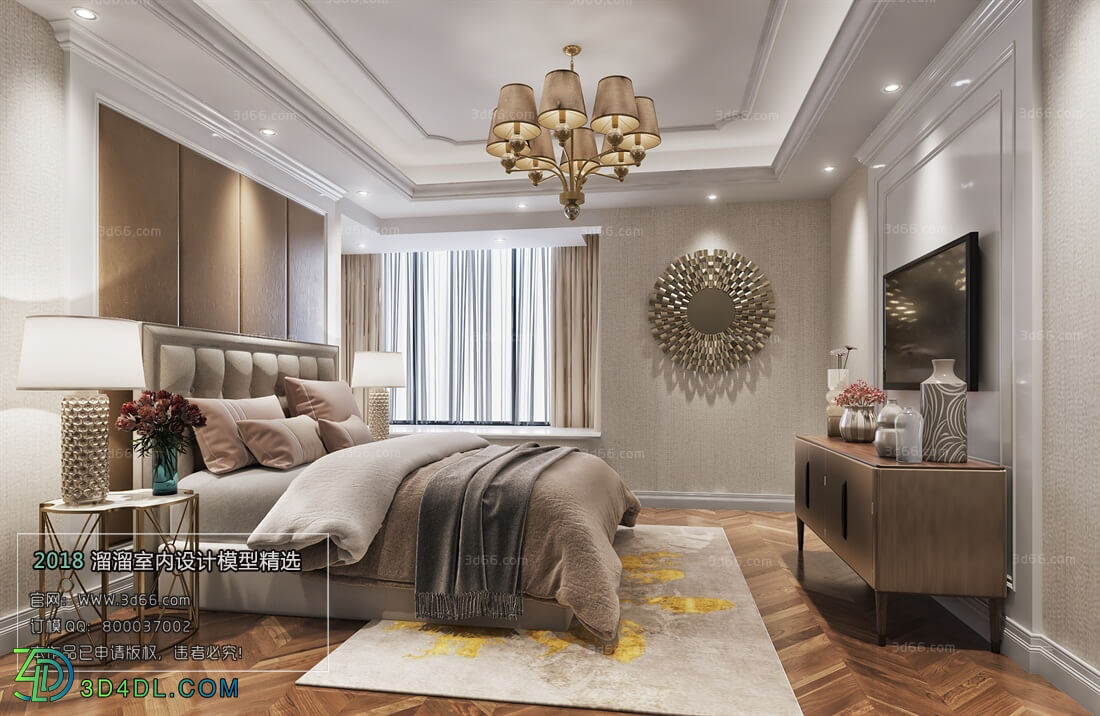 3D66 2018 bedroom Postmodern style B012