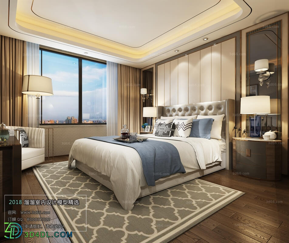 3D66 2018 bedroom Postmodern style B014