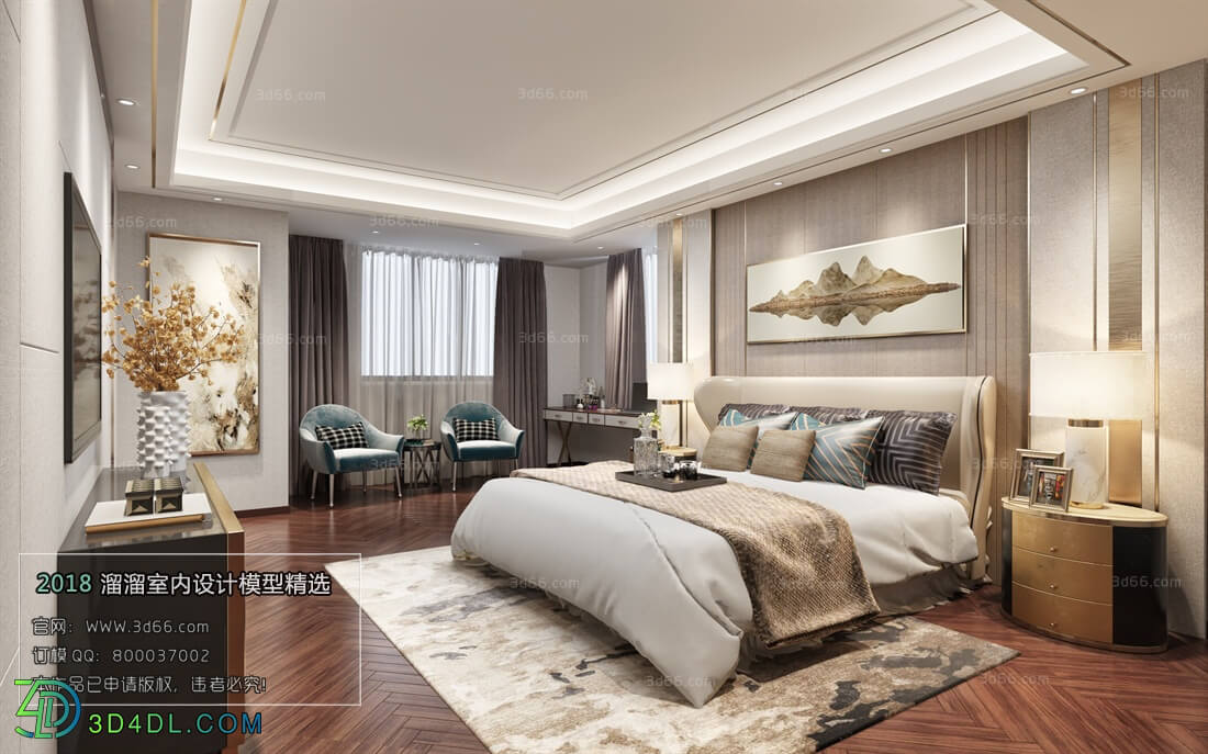 3D66 2018 bedroom Postmodern style B018