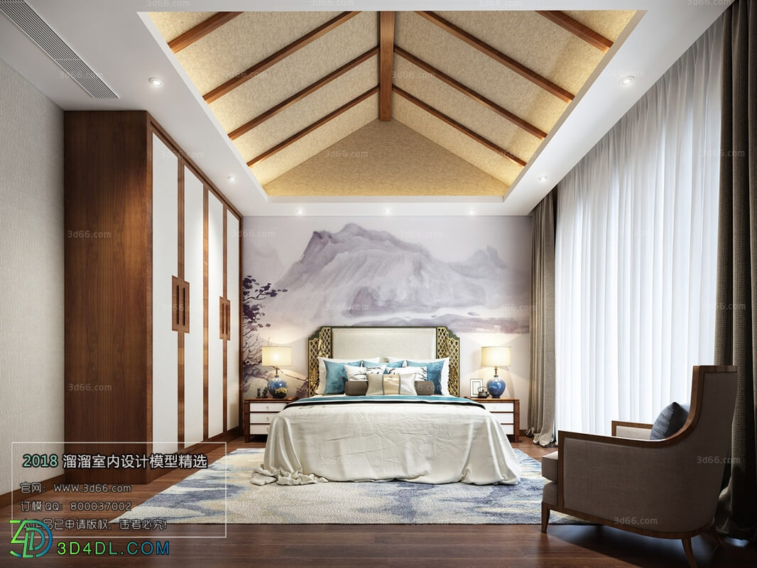 3D66 2018 bedroom Southeast Asian style F001