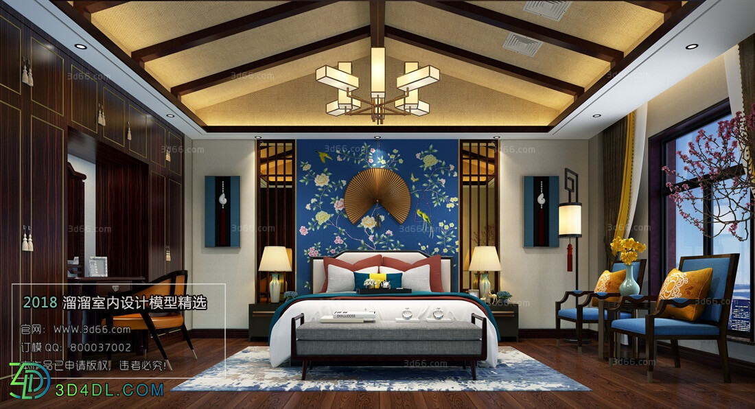 3D66 2018 bedroom Southeast Asian style F004