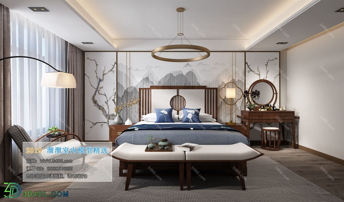 3D66 2019 Bedroom Chinese style C011