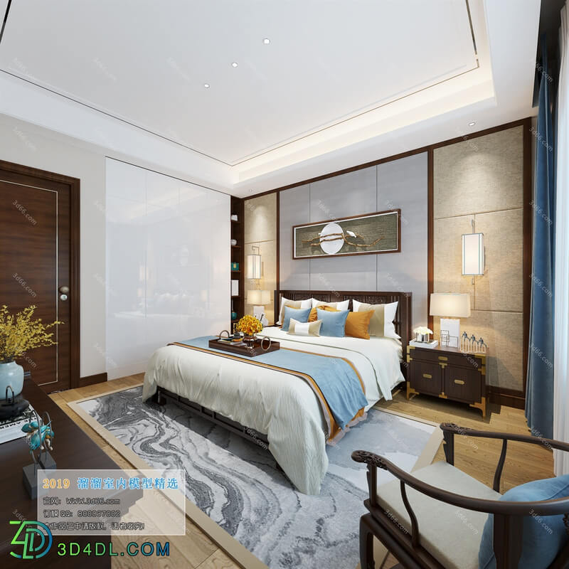 3D66 2019 Bedroom Chinese style C012