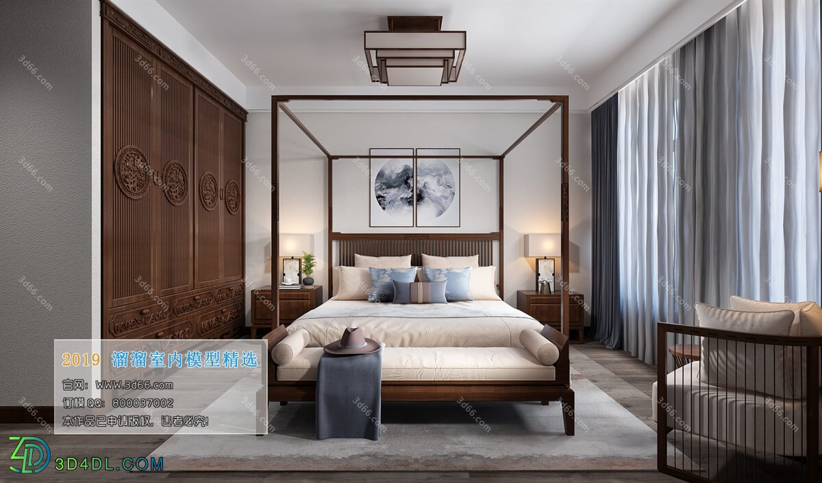 3D66 2019 Bedroom Chinese style C013